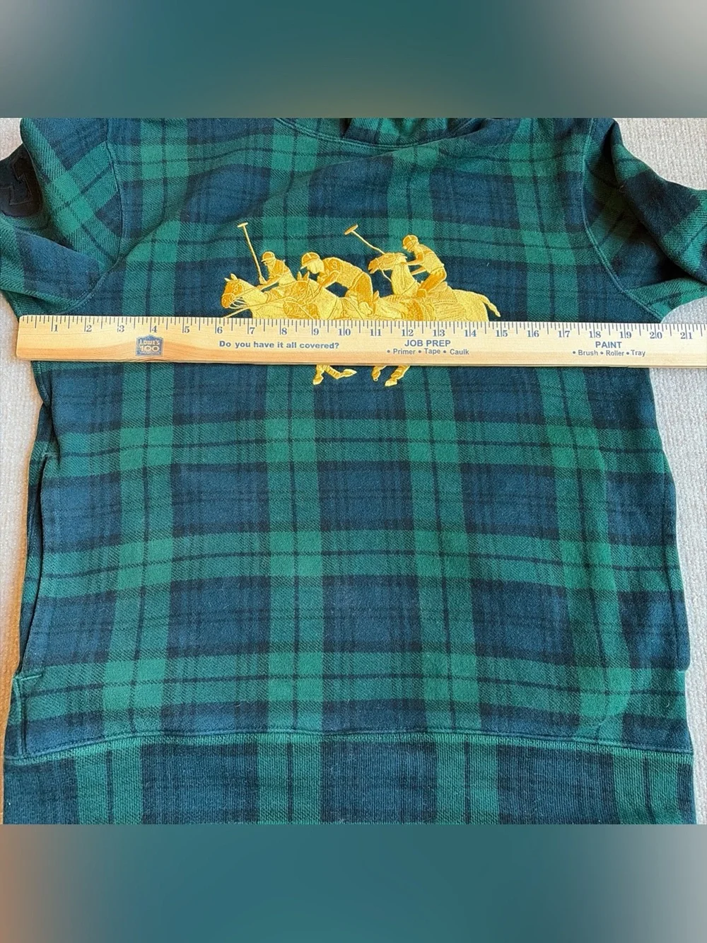 Polo Ralph Lauren Iconic Triple-Pony Tartan Fleece Hoodie - XS